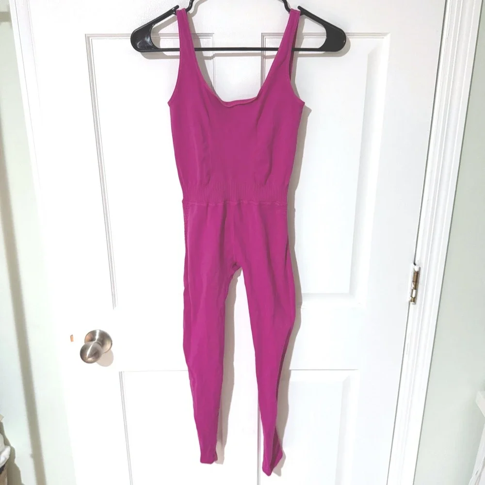 Free People FP Movement Women Small Pink One Piece Unitard Yoga